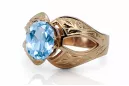 Ring Vintage style Aquamarine Original Vintage 14K Rose Gold vrc135r